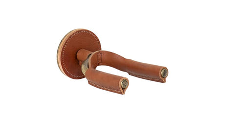 Levys FGHNGR soporte de pared para guitarra, latón y cuero color tostado
