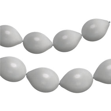 Globos de Enlace para Guirnaldas 8 uds. (Plata Polvo de Luna, 33cm)
