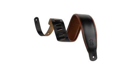 Levys M26PD correa para guitarras, negra con reverso color canela