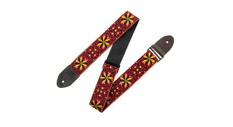 Levys M8HTV correa para guitarra de 2", diseño rojo y dorado