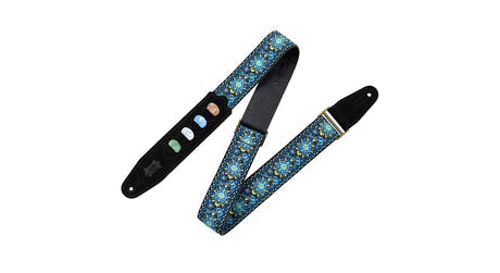 Levys M8HTVPH-04 correa para guitarra de 2" con bolsillos para púas, azul
