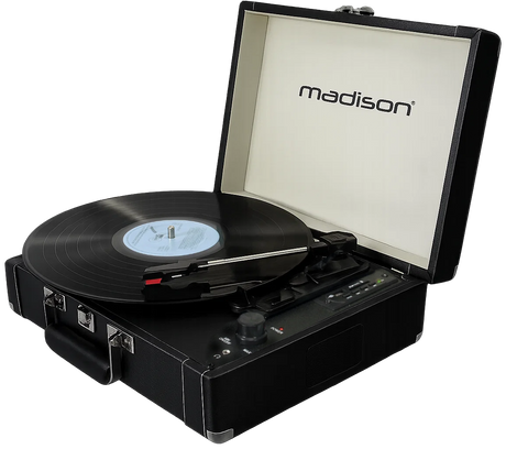 Madison Vintage Pladespiller con Bluetooth (Negro)