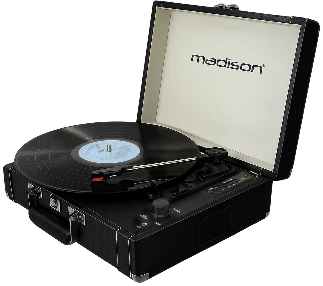 Madison Vintage Pladespiller con Bluetooth (Negro)