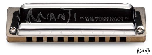 Suzuki Manji M-20 Standard diatonisk mundharmonika. Tone:  Low-Eb