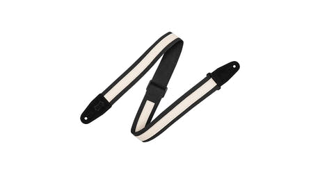 Levys MC2CG correa para guitarra de 2", franja de cuero crema sobre negro