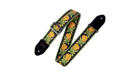 Levys MC8JQ correa para guitarra de 2", diseño floral amarillo