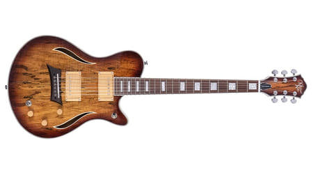 Michael Kelly Hybrid Special guitarra híbrida, Spalted Maple Burst