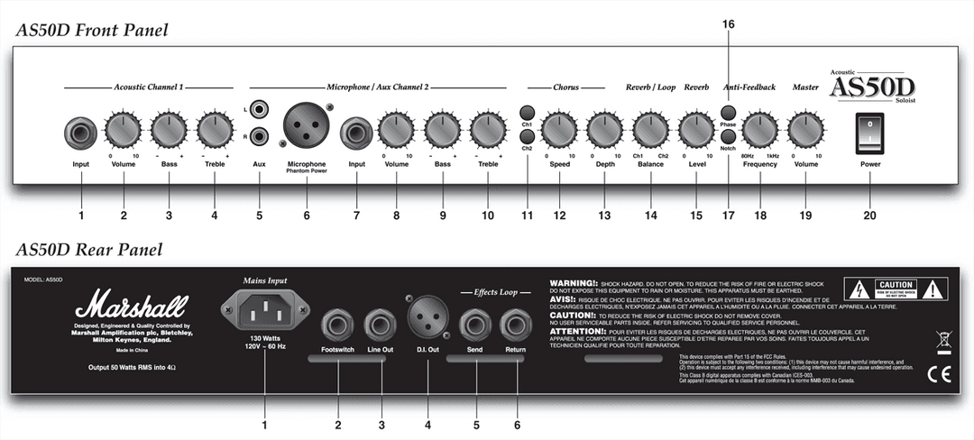 Marshall AS50D Amplificador de guitarra acústica