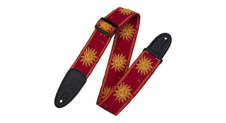 Levys MPJG correa de guitarra de 2", Sun Design, roja