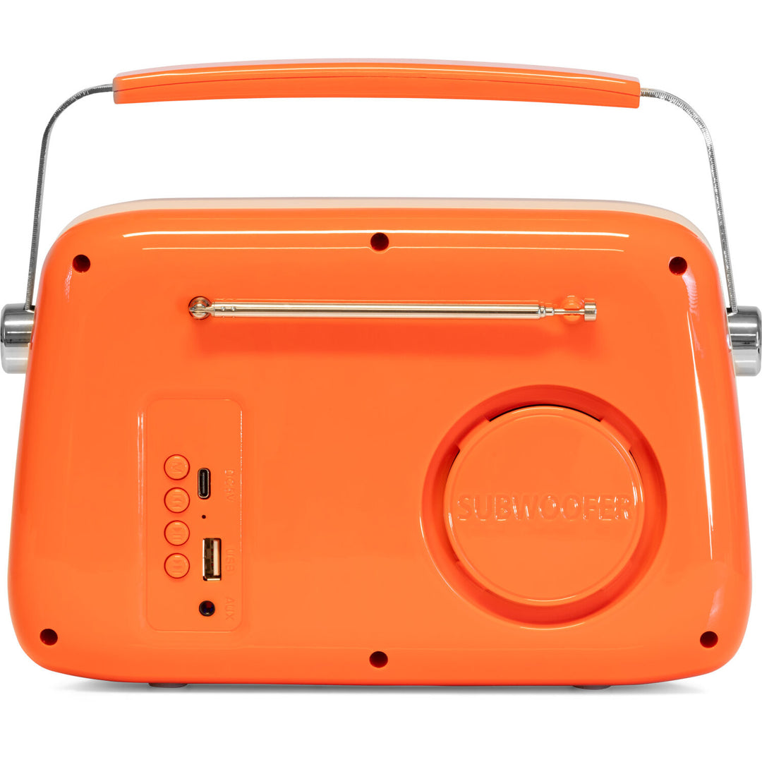 Madison Retro Radio con Bluetooth y FM (Naranja)