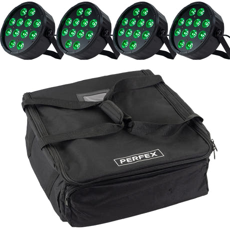 Marconi Polaris 12x12W RGBW Parlampe 4 uds. Paquete c/taske