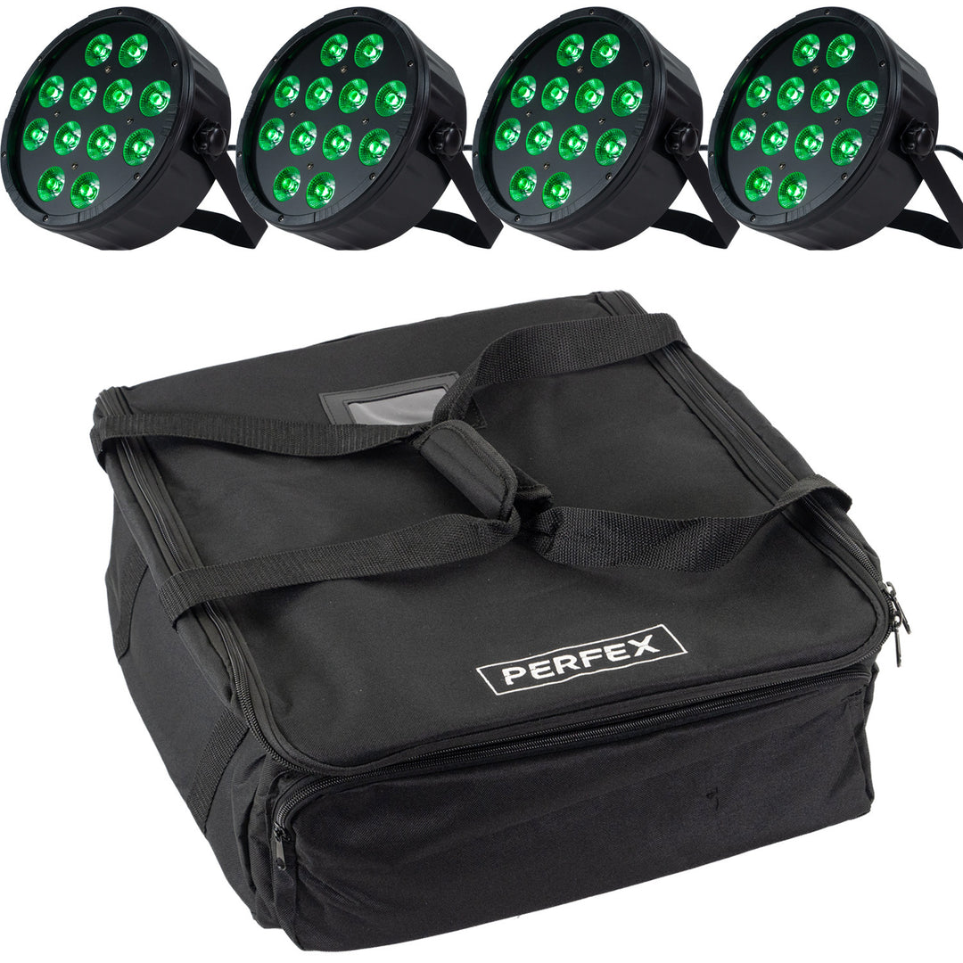 Marconi Polaris 12x12W RGBW Parlampe 4 uds. Paquete c/taske