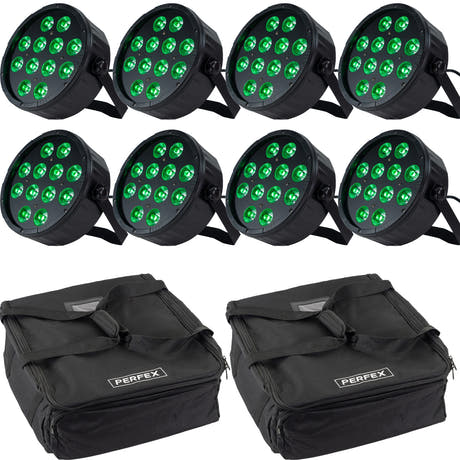 Marconi Polaris 12x12W RGBW Parlampe 8 uds. Paquete c/taske