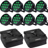 Marconi Polaris 12x12W RGBW Par Light 8 pcs. Bundle with bag