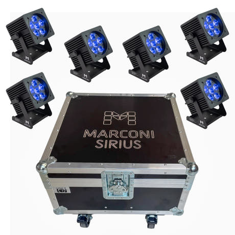 Marconi SIRIUS 6x18W RGBWA+UV IP65 Lámpara a batería