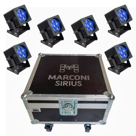 Marconi SIRIUS 6x18W RGBWA+UV IP65 Lámpara a batería