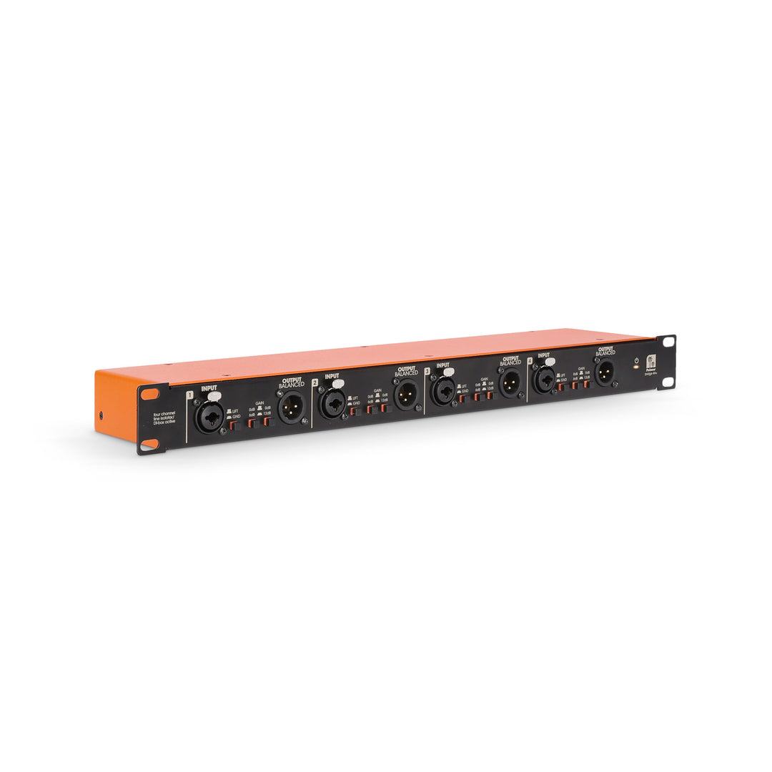 Palmer BRIDGE 4A+ - 19" caja DI / caja aisladora de línea, 4 canales, activa