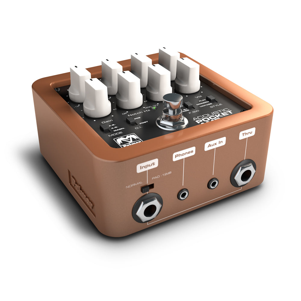 Palmer POCKET AMP ACOUSTIC – Preamplificador portátil para instrumentos acústicos de cuerda