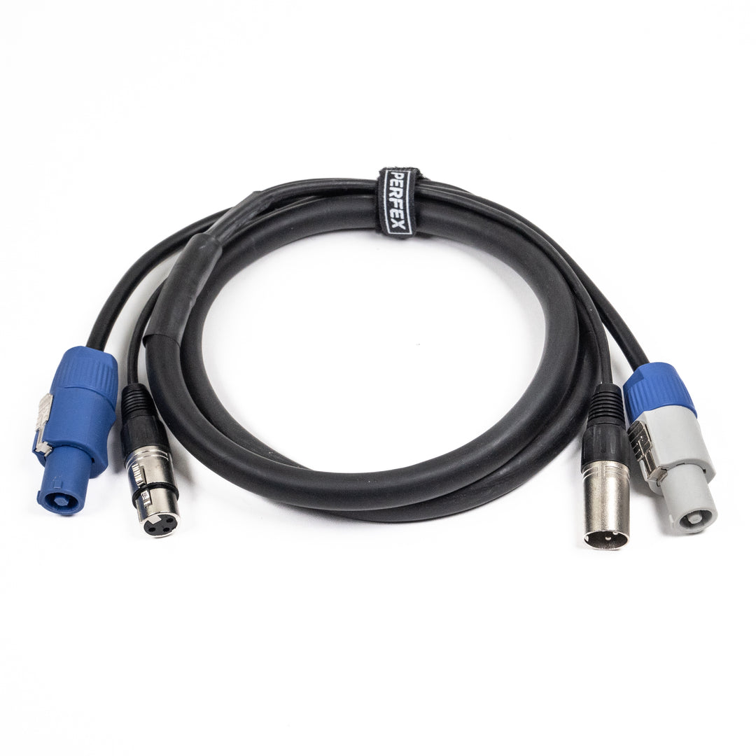 Perfex Powercon & XLR Cables Múltiples (DMX, 1m)
