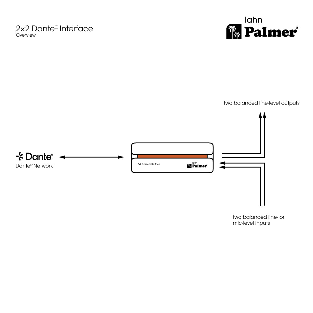 Palmer RIVER lahn - Interfaz Dante® 2x2