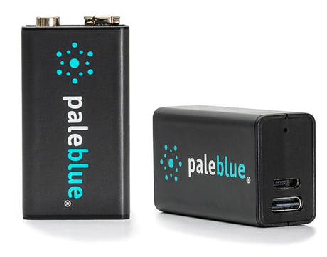Pale Blue Li-Ion Rechargeable 9V Battery paquete de 2 baterías de 9 V con cable USB-C 2x1