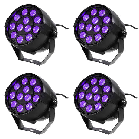 Partypack con 4 x UV LED Spots