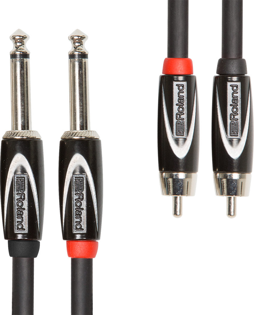 Roland Adapter Cable 2 x RCA Phono Male to 2 x 6.3mm Jack Mono