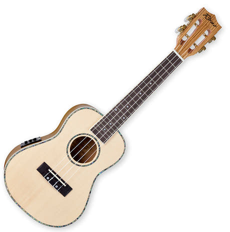 Reno RU320E Grand Concierto Ukeleles con Pickup y Afinador (Natur)