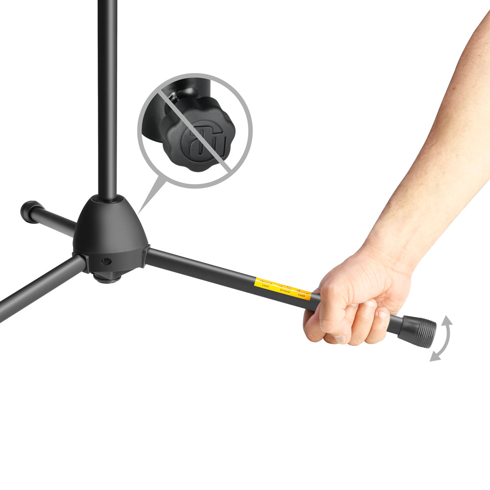 Adam Hall Stands S 10 B - Soporte de micrófono con brazo jirafa y patas bloqueables