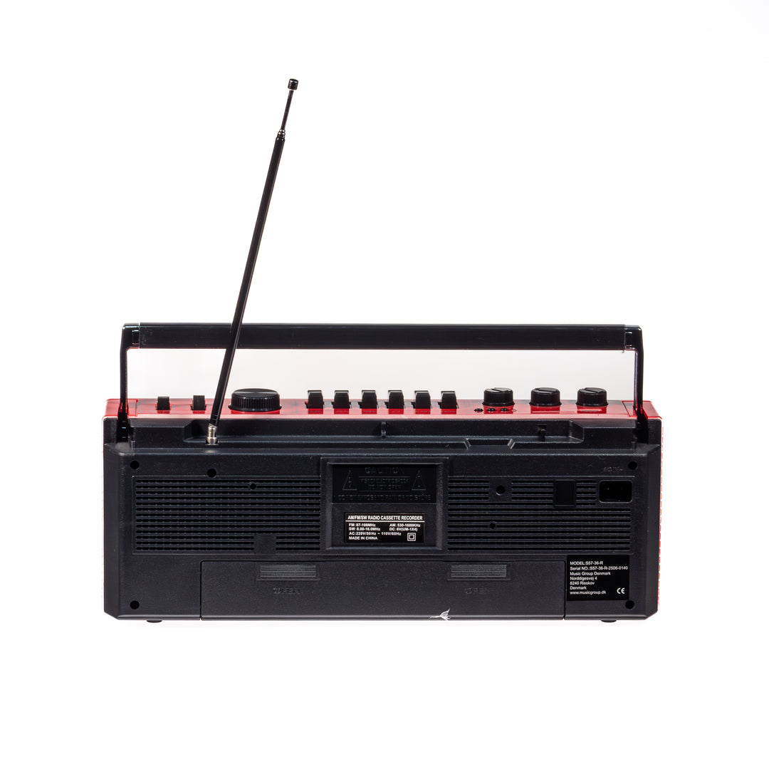 Studio 57 - Reproductor de casetes con FM & Bluetooth, Rojo