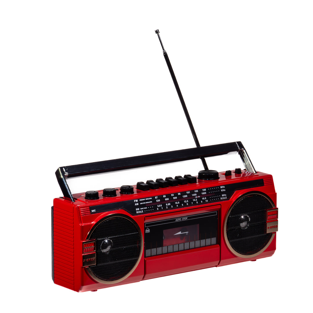 Studio 57 - Reproductor de casetes con FM & Bluetooth, Rojo