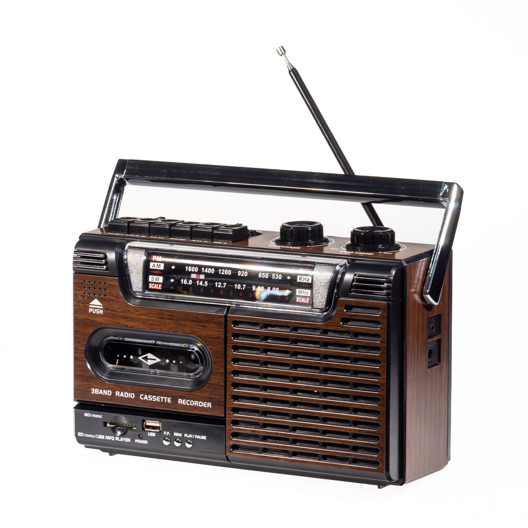 Studio 57 - Reproductor de casetes con FM & Bluetooth, Marrón