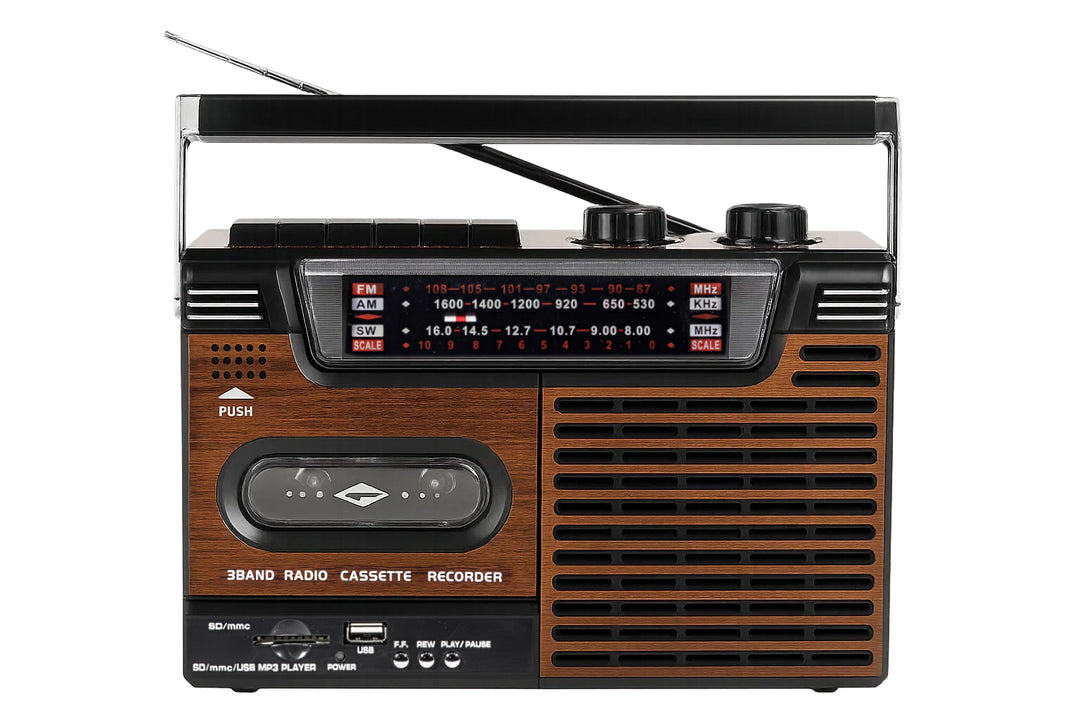 Studio 57 - Reproductor de casetes con FM & Bluetooth, Marrón