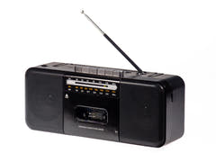 Studio 57 - Reproductor de casetes con FM y Bluetooth, Negro + Cinta de casete