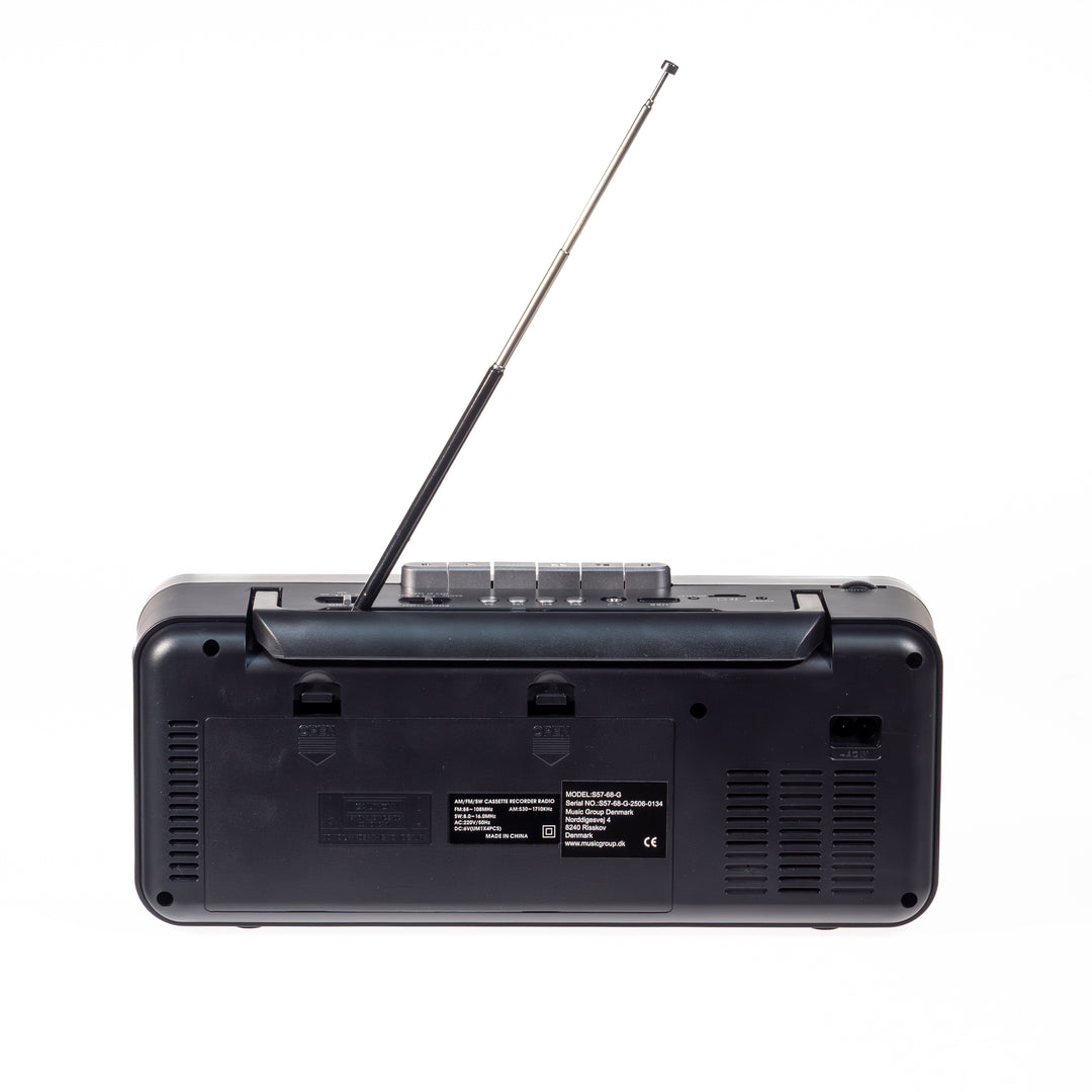 Studio 57 - Reproductor de casetes con FM & Bluetooth, Gris