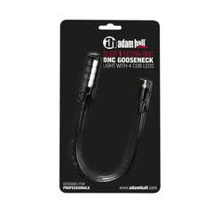 Adam Hall Stands SLED 1 ULTRA BNC - Lámpara de cuello de cisne BNC con 4 COB-LED