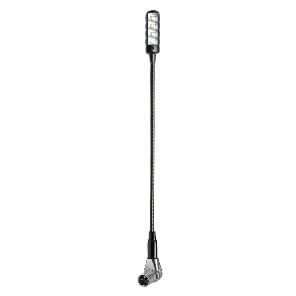 Adam Hall Stands SLED 1 ULTRA XLR 3 A - Lámpara de cuello de cisne XLR de 3 pines en ángulo con 4 COB-LED