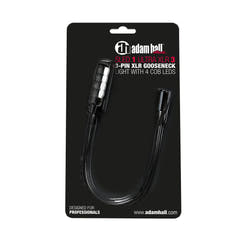 Adam Hall Stands SLED 1 ULTRA XLR 3 - Lámpara de cuello de cisne XLR de 3 pines con 4 COB-LED