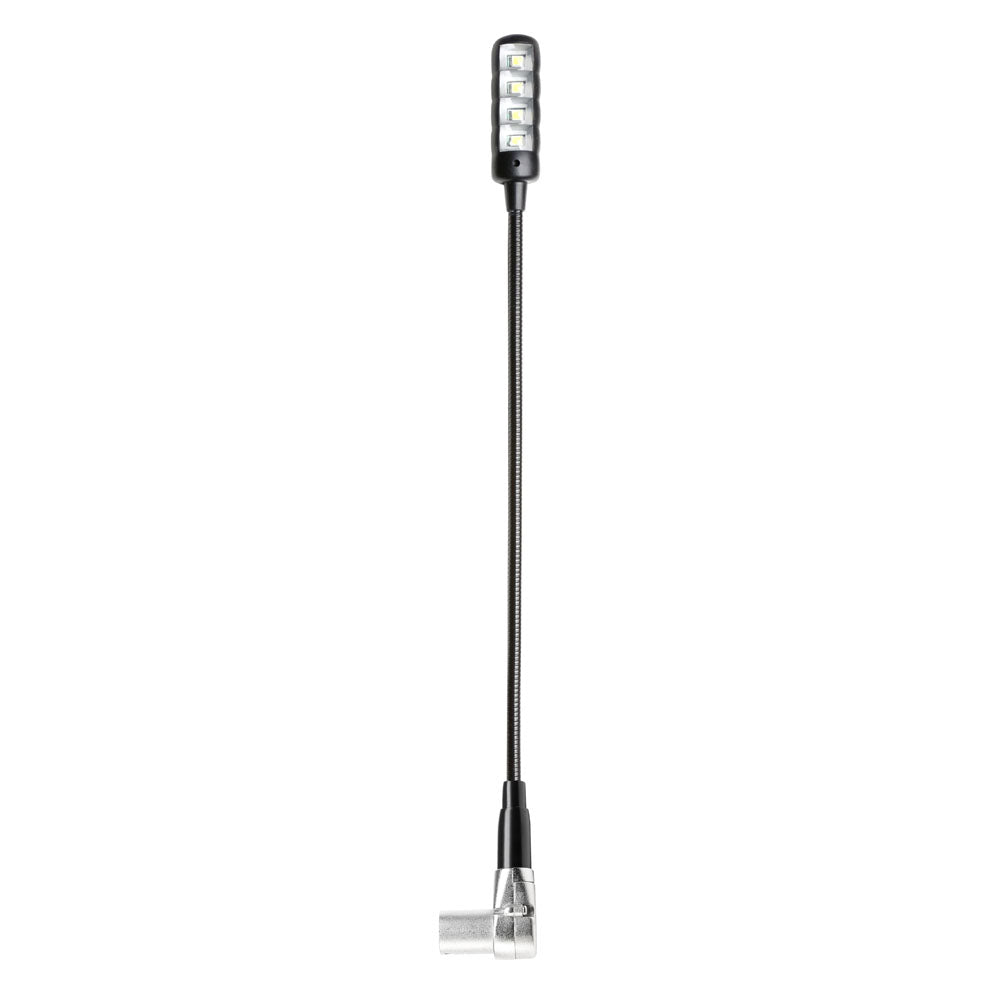 Adam Hall Stands SLED 1 ULTRA XLR 4 A - Lámpara de cuello de cisne XLR de 4 pines en ángulo con 4 COB-LED