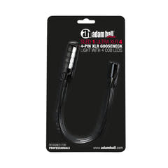 Adam Hall Stands SLED 1 ULTRA XLR 4 - Lámpara de cuello de cisne XLR de 4 pines con 4 LED COB