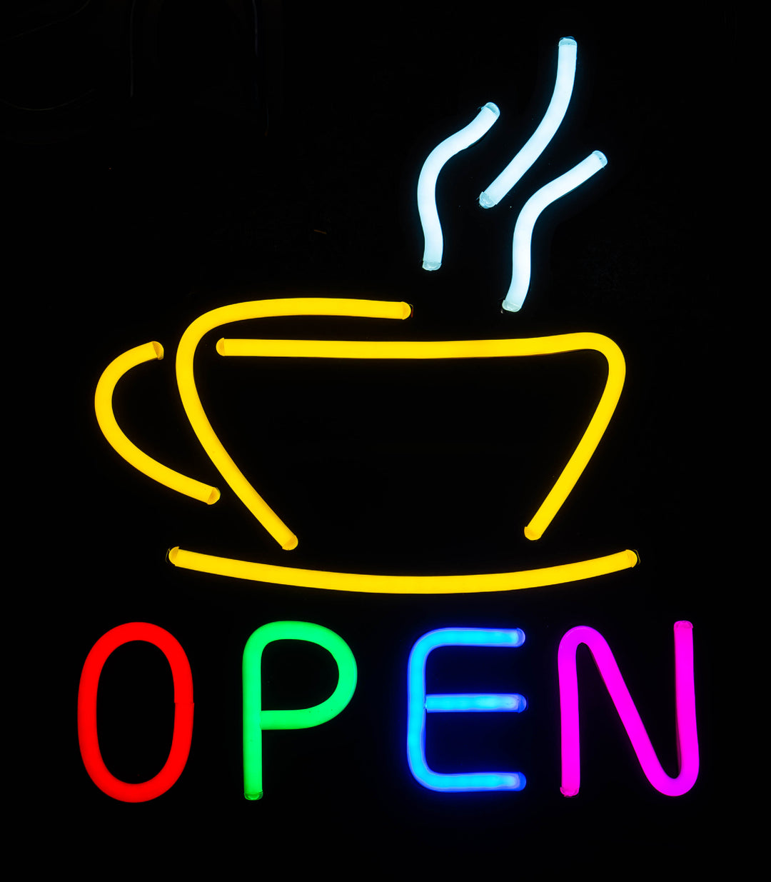 Letrero de Neón "Coffee Open"