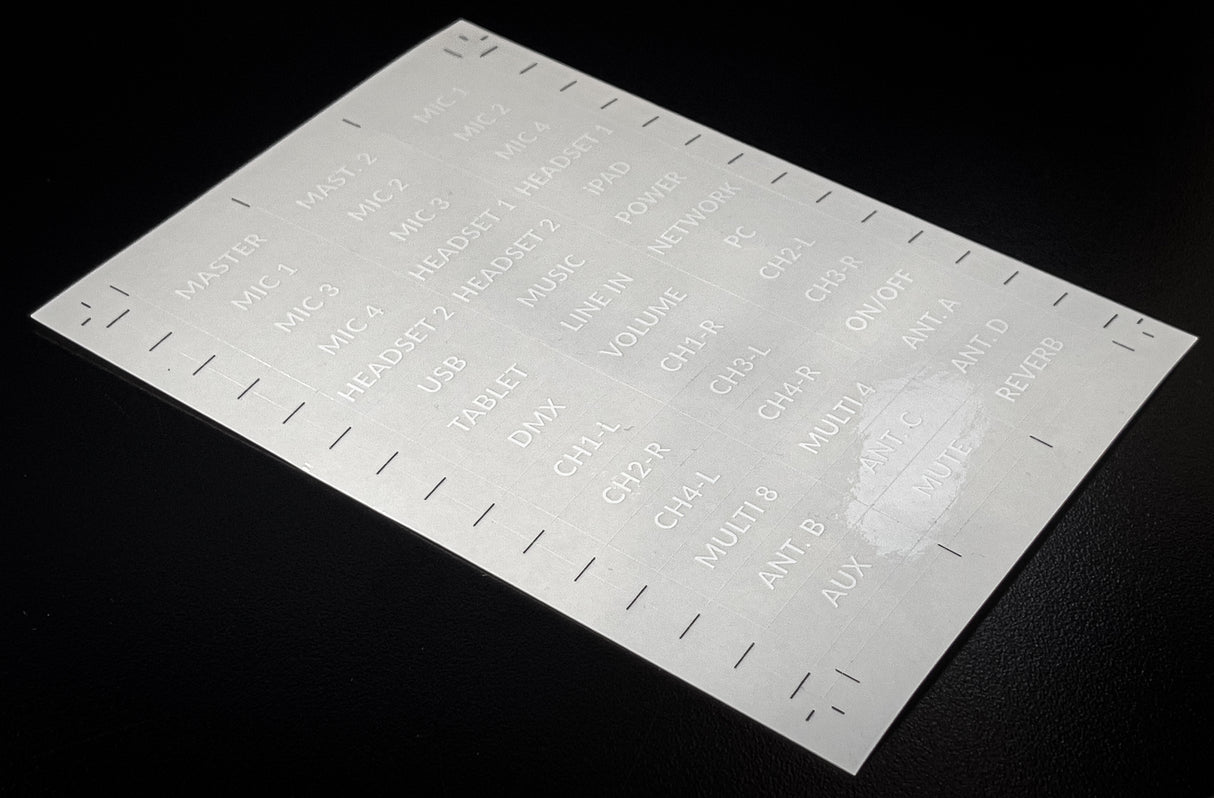 Klistermærke Ark (Stikpaneler, Trådløse Systemer, Mixere & DJs)