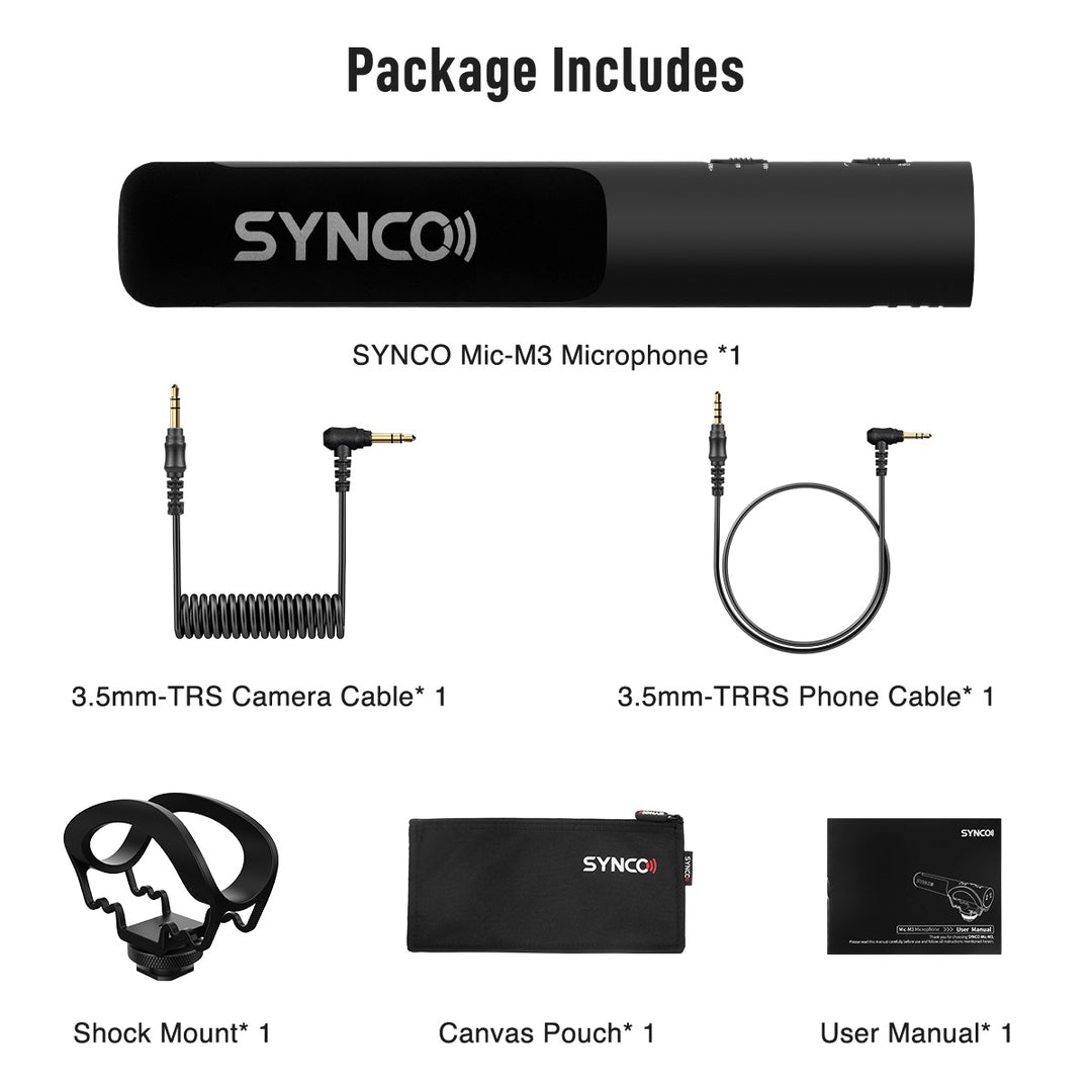 Micrófono compacto Synco para cámara DSLR