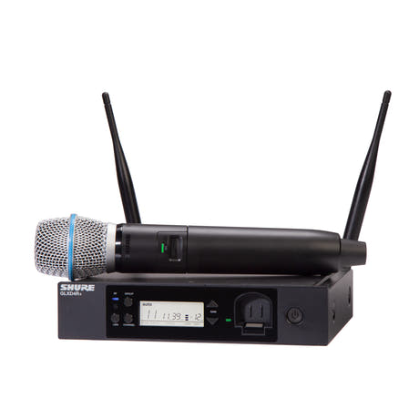 Shure GLXD24R+ BETA87A Sistema de Micrófono Inalámbrico para Rack