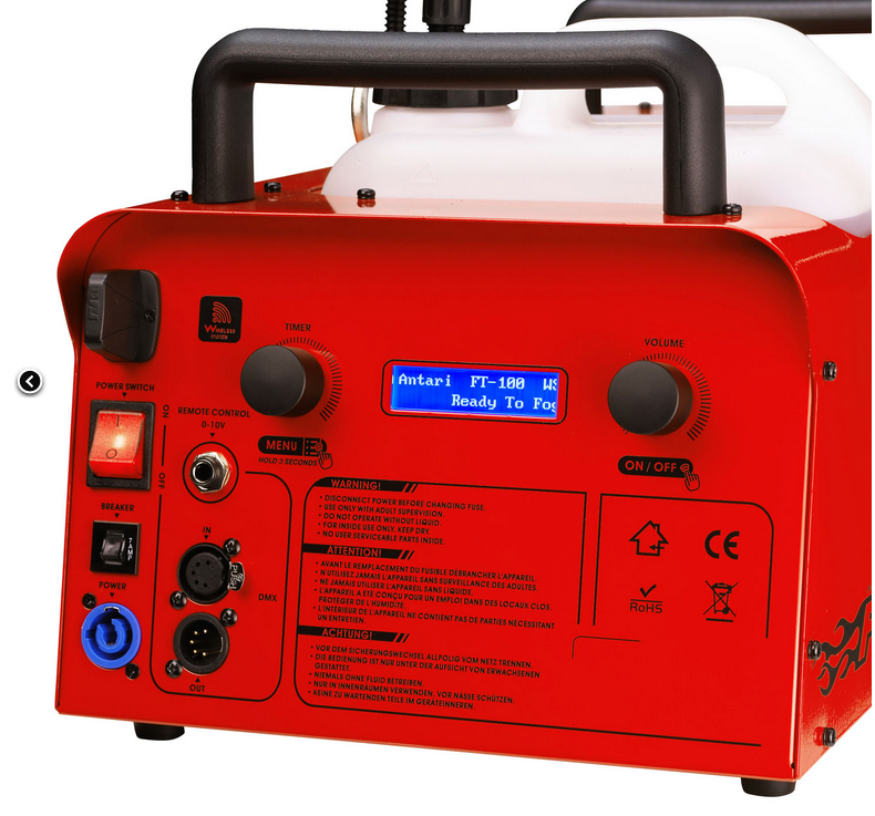 Antari FT-100 Máquina de niebla (1500W, Rojo)