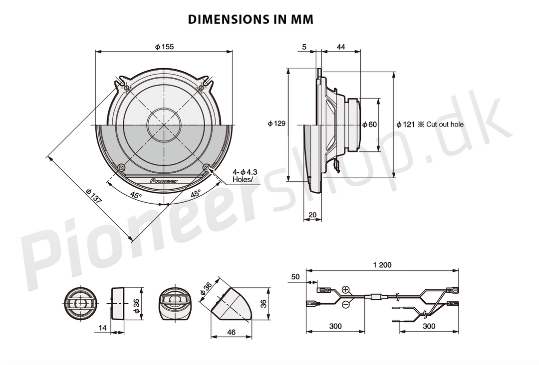 Pioneer TS-G130C Sistema de Altavoces de Coche (13cm, 5,25")
