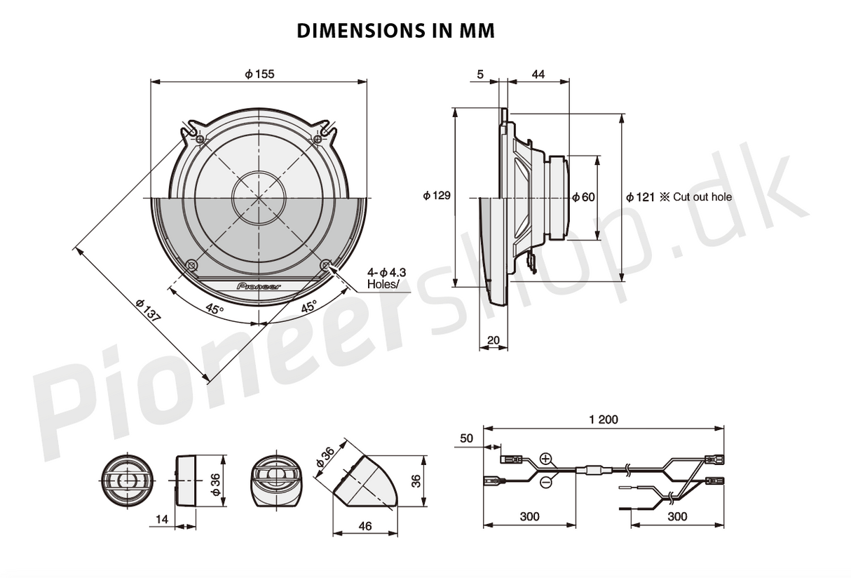 Pioneer TS-G130C 13 cm. speaker system