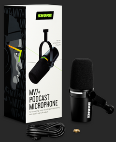 Shure MV7+ Micrófono para Podcast (Negro)