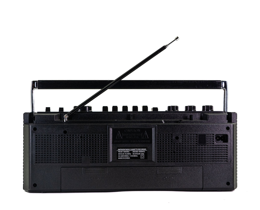 Studio 57 - Reproductor de Casetes con FM & Bluetooth, Negro