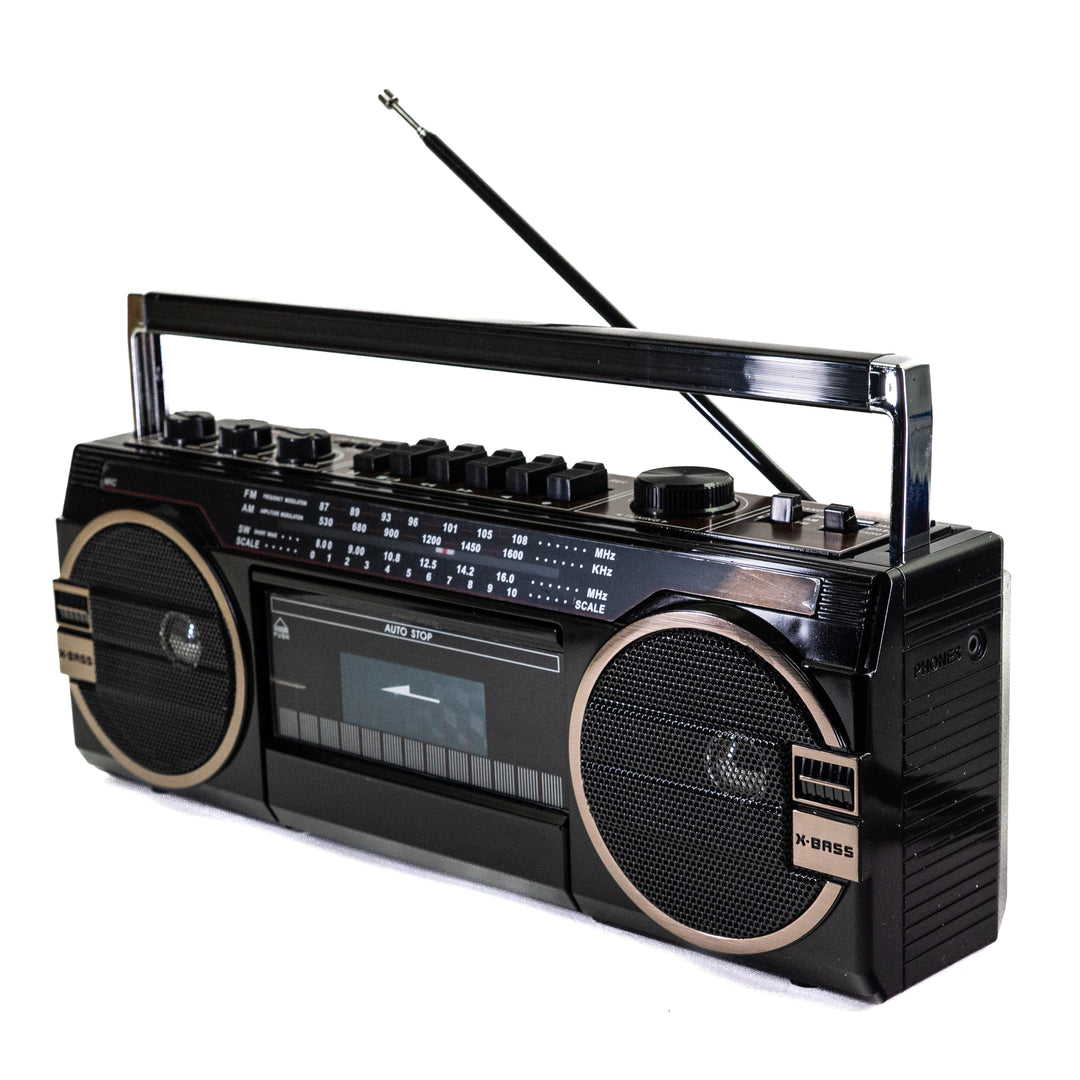 Studio 57 - Reproductor de Casetes con FM & Bluetooth, Negro